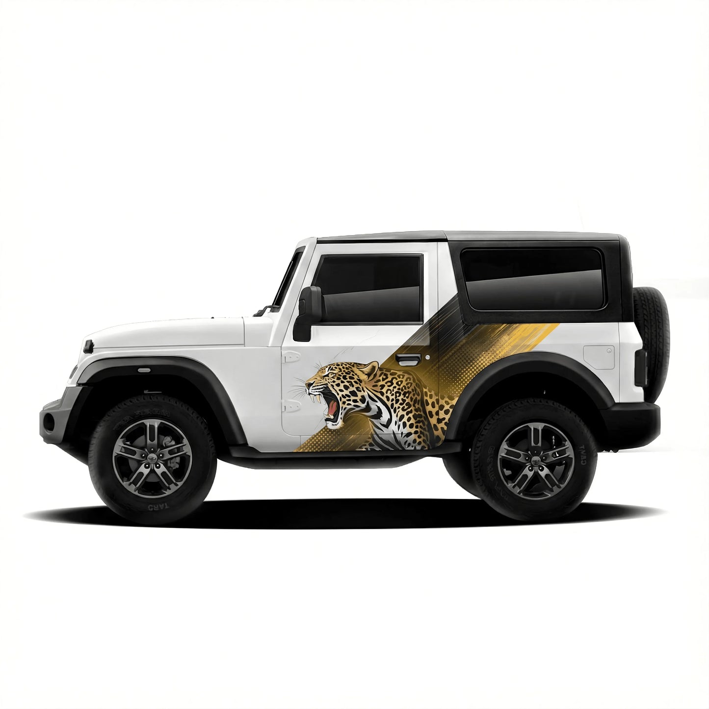 Leopard Edition Graphics for Mahindra Thar white