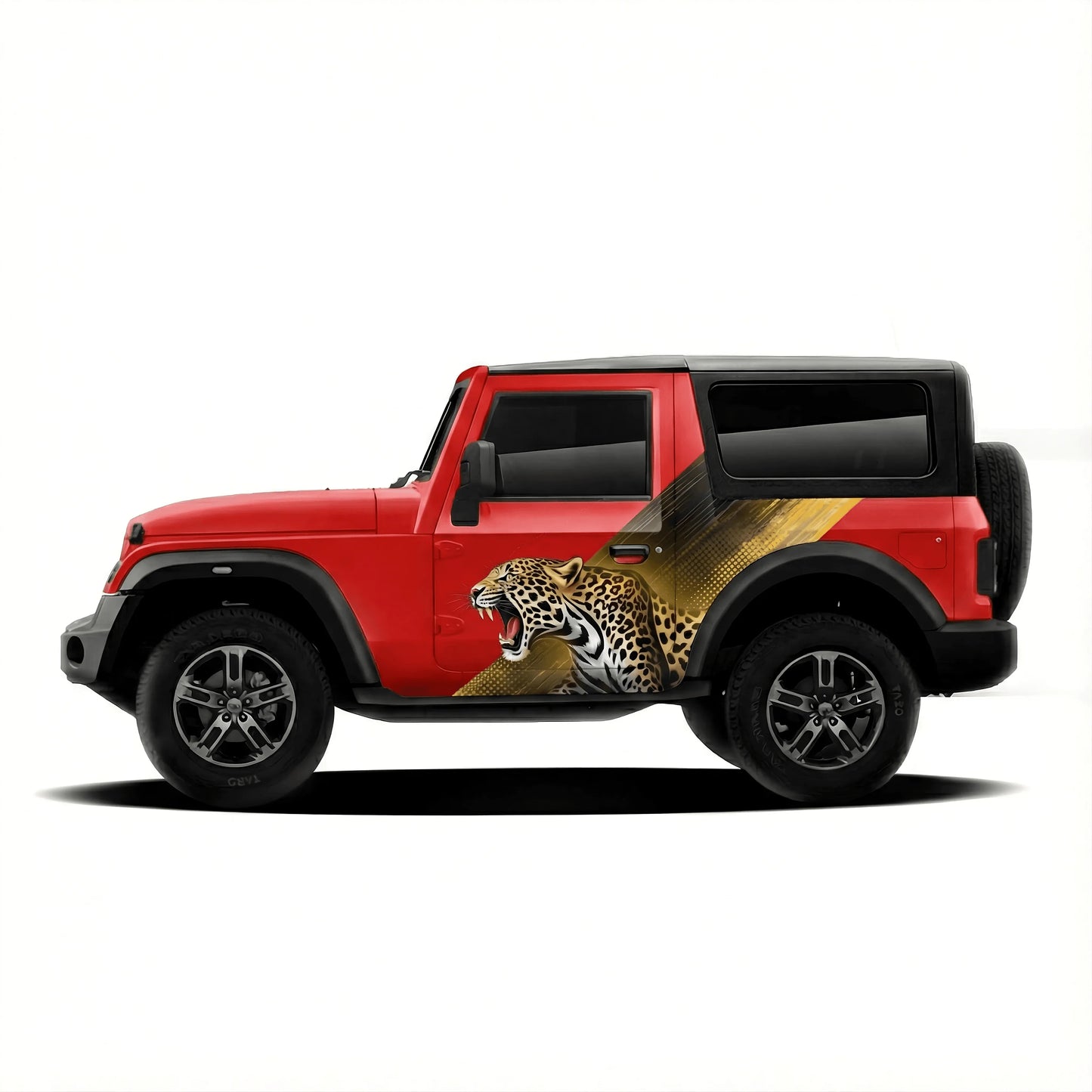 Leopard Edition Graphics for Mahindra Thar red