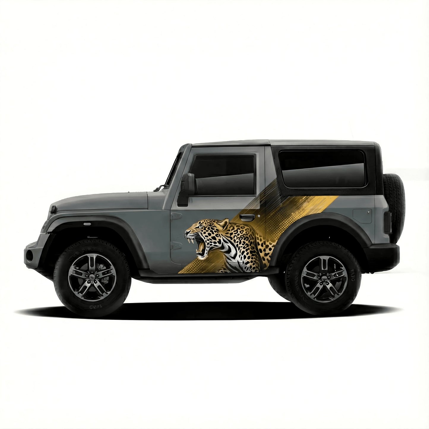 Leopard Edition Graphics for Mahindra Thar grey