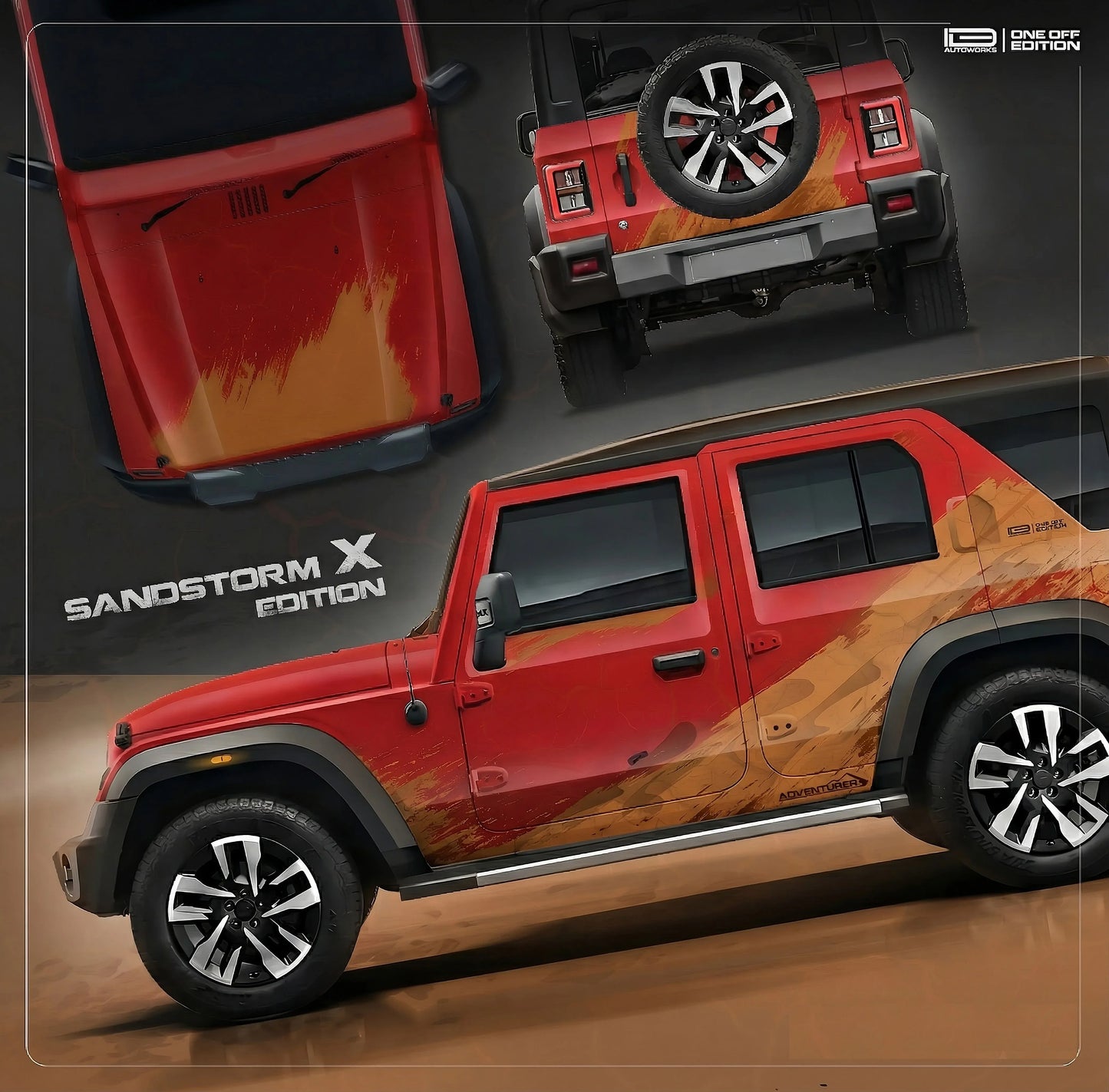 Sandstorm Edition for Mahindra Thar Roxx red