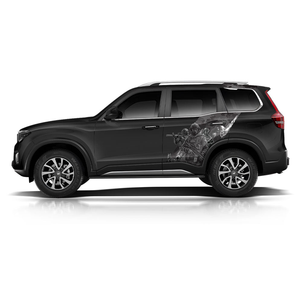 Warrior Edition Graphics for Mahindra Scorpio N IDE Partial X Series Black