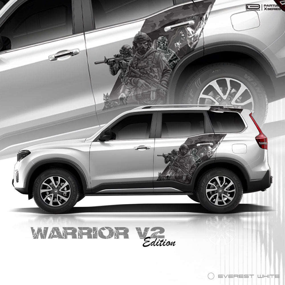 Warrior Edition Graphics for Mahindra Scorpio N IDE Partial X Series White