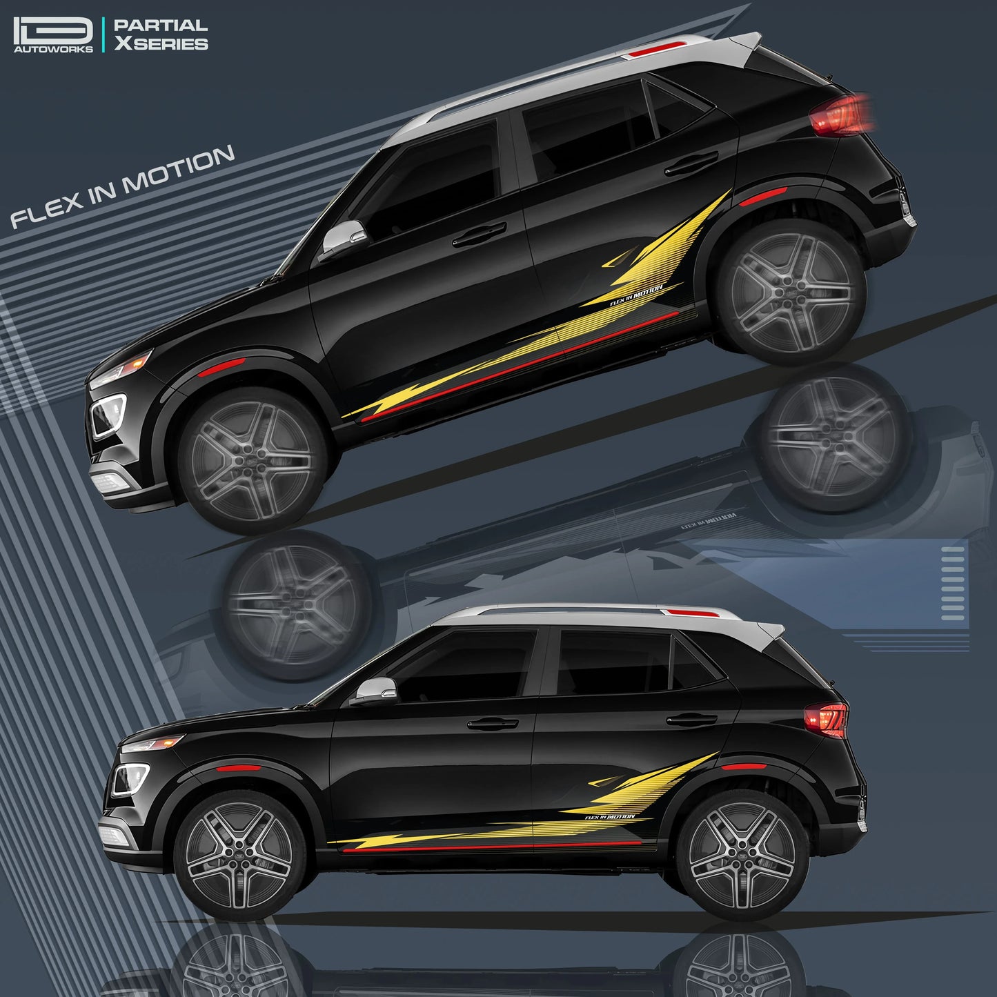 Flex in Motion Edition Graphics for Hyundai Venue black