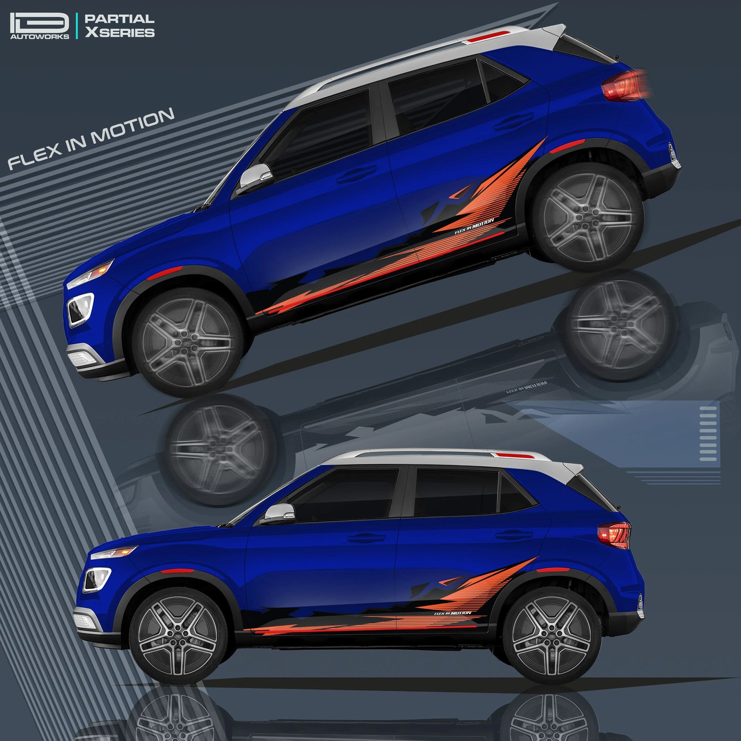 Flex in Motion Edition Graphics for Hyundai Venue blue