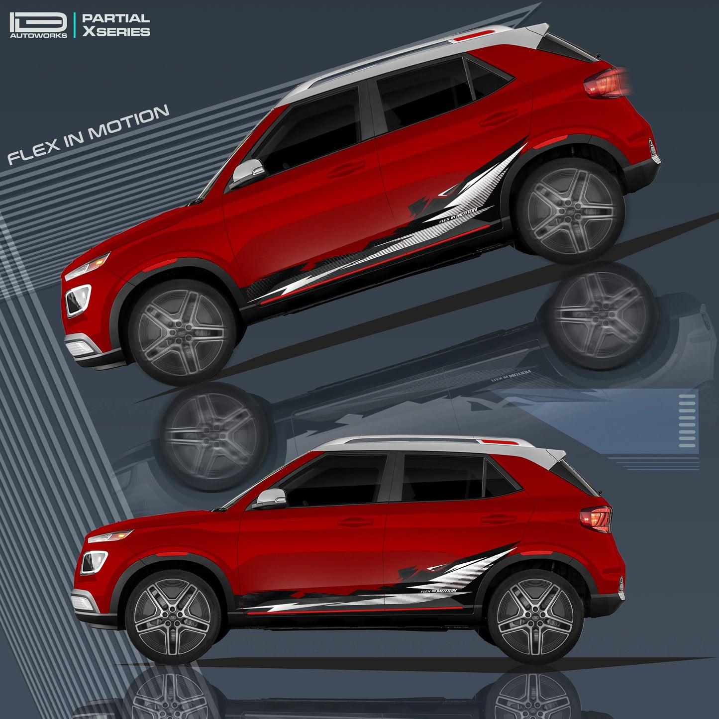 Flex in Motion Edition Graphics for Hyundai Venue red