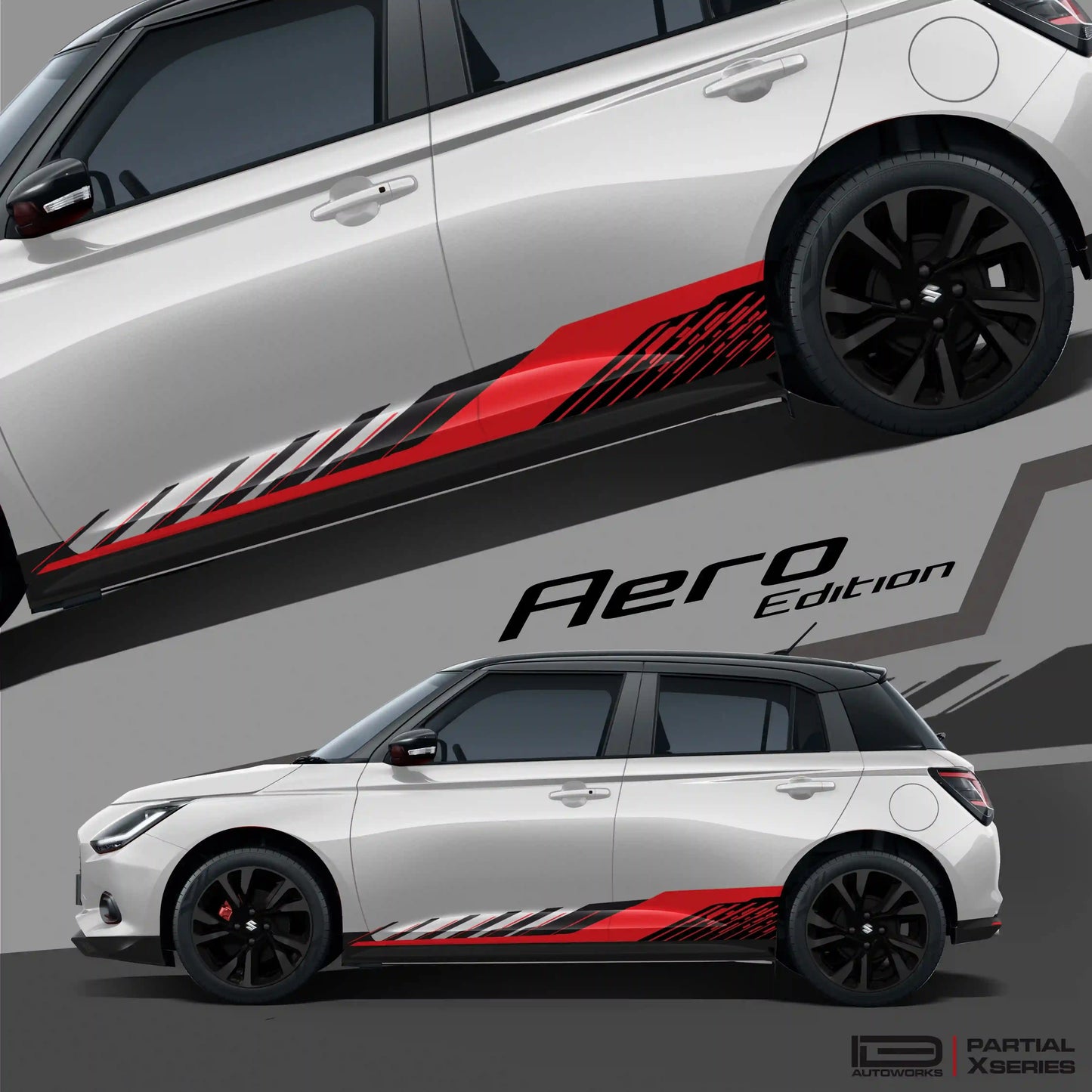 Aero Edition Graphics for Maruti Suzuki Swift red