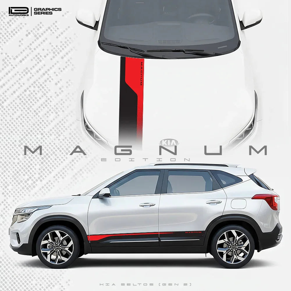 Magnum Edition Graphics for Kia Seltos white