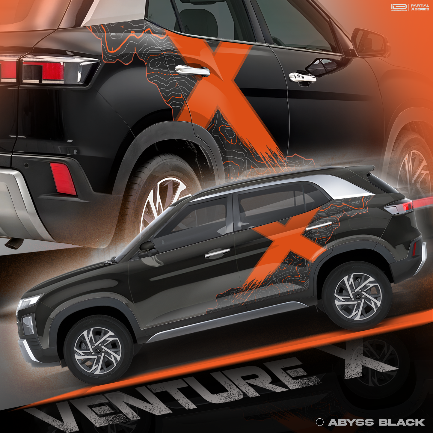 VentureX Edition Graphics for Hyundai Creta black