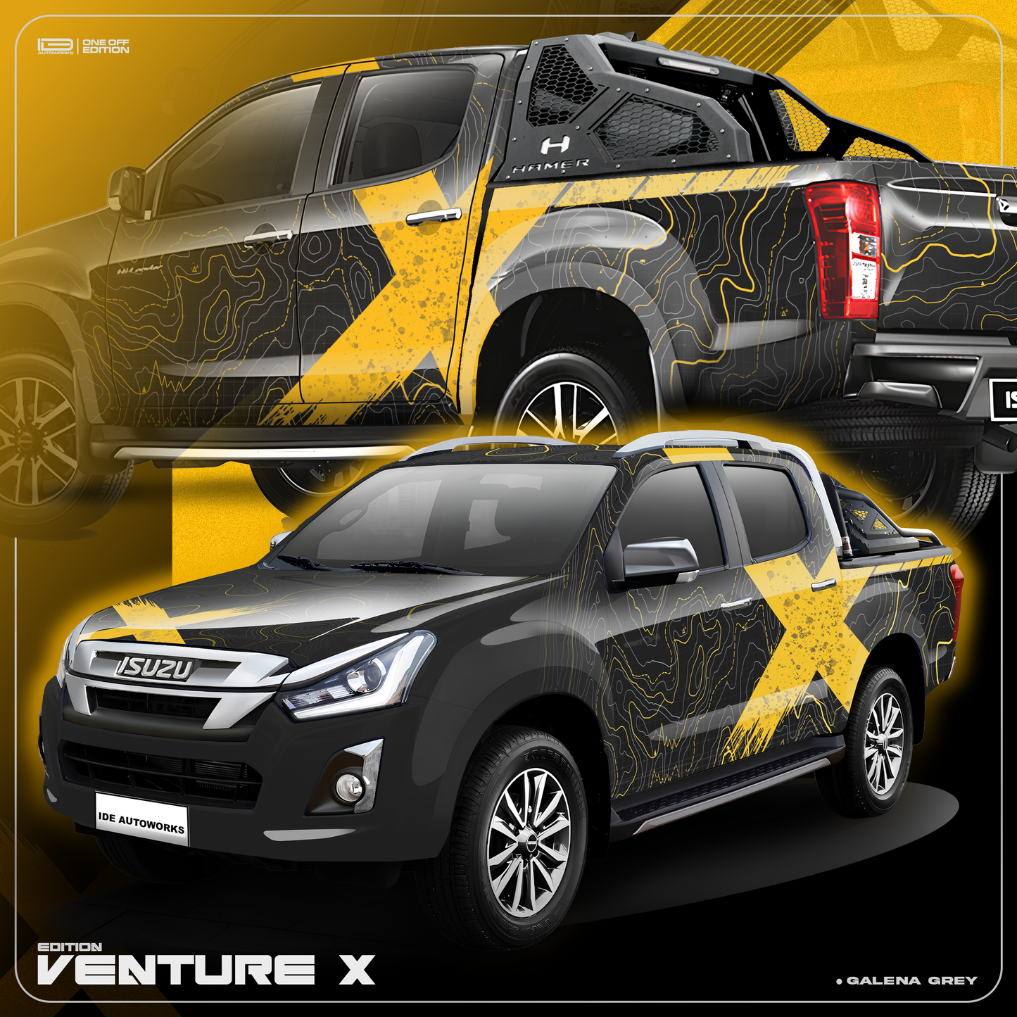 VentureX Edition Graphics for Isuzu V Cross grey