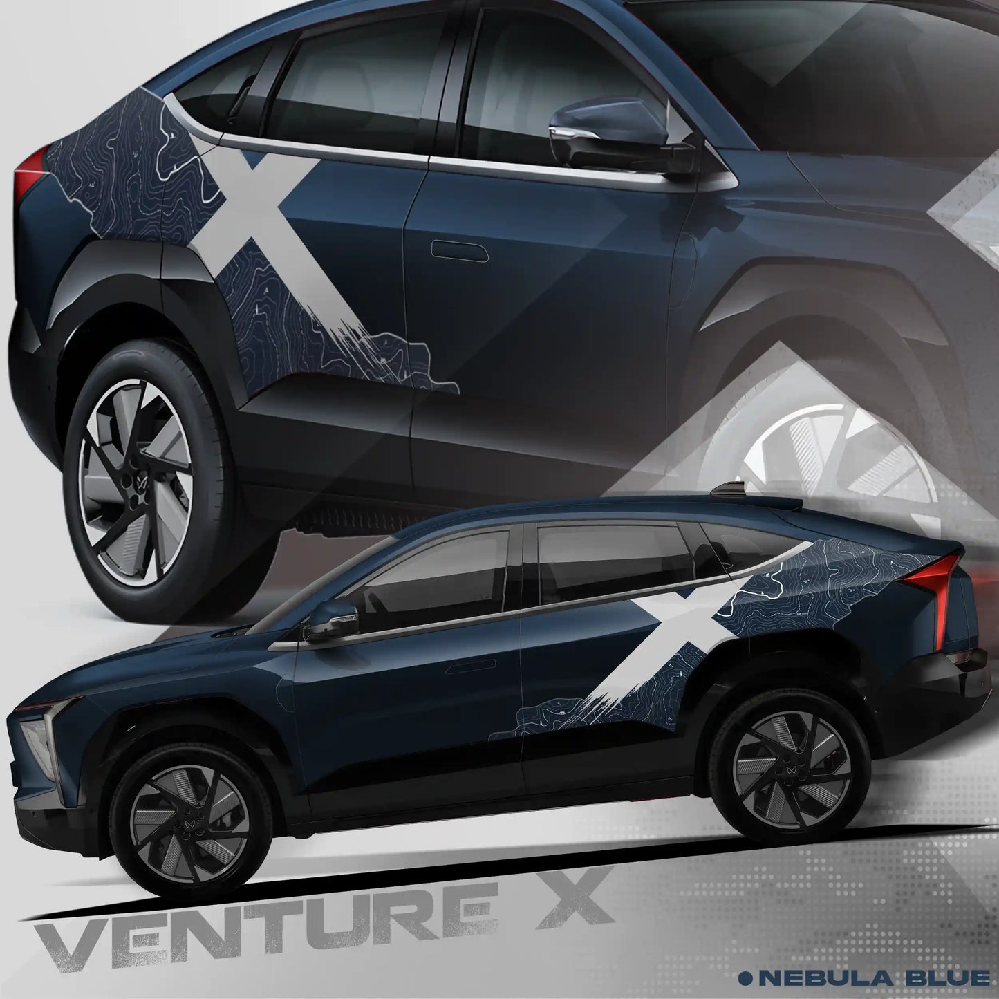 VentureX Edition Graphics for Mahindra XEV 9E white