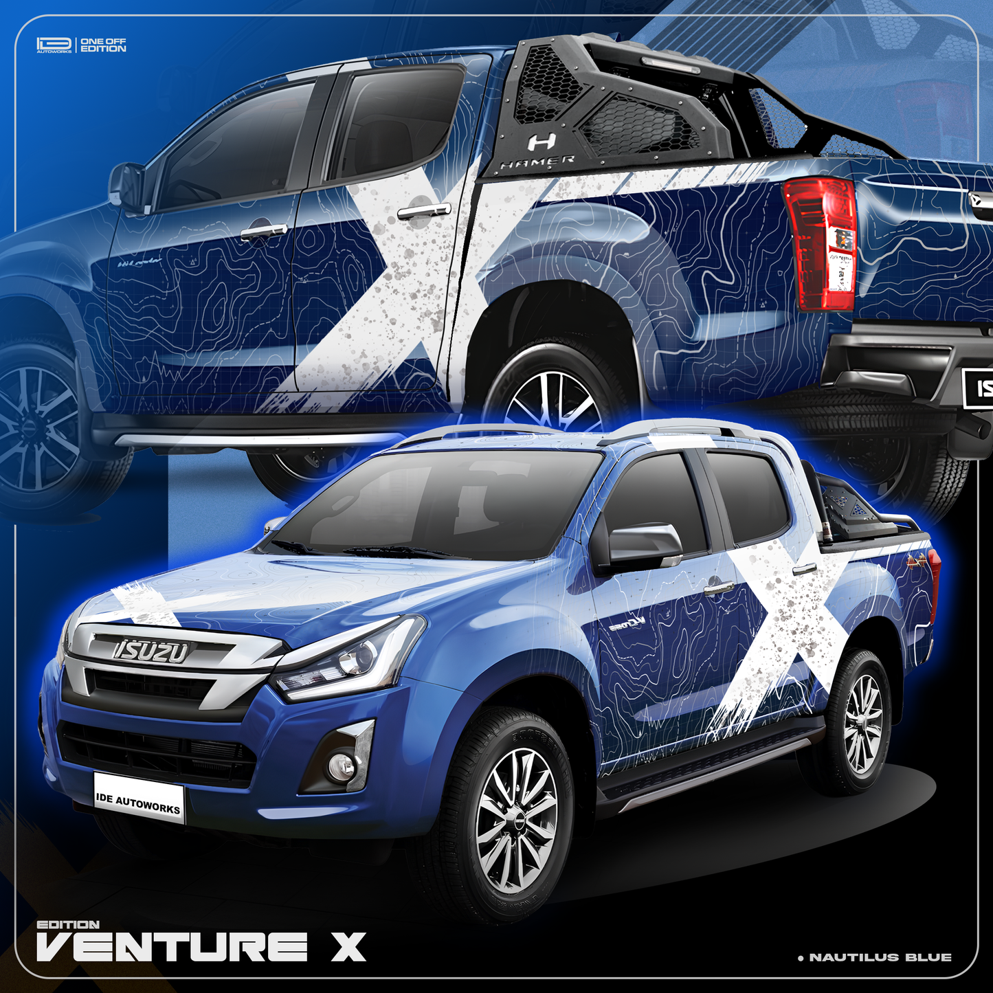 VentureX Edition Graphics for Isuzu V Cross blue