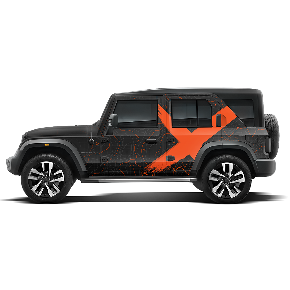 VentureX Edition Full Graphics for Mahindra Thar Roxx black