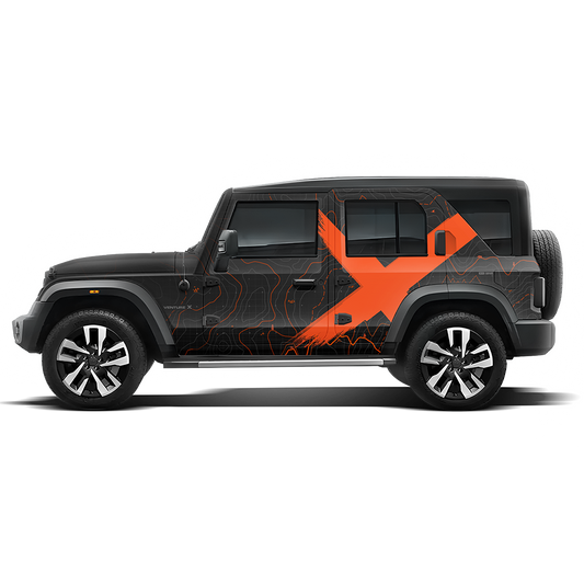 VentureX Edition Full Graphics for Mahindra Thar Roxx black