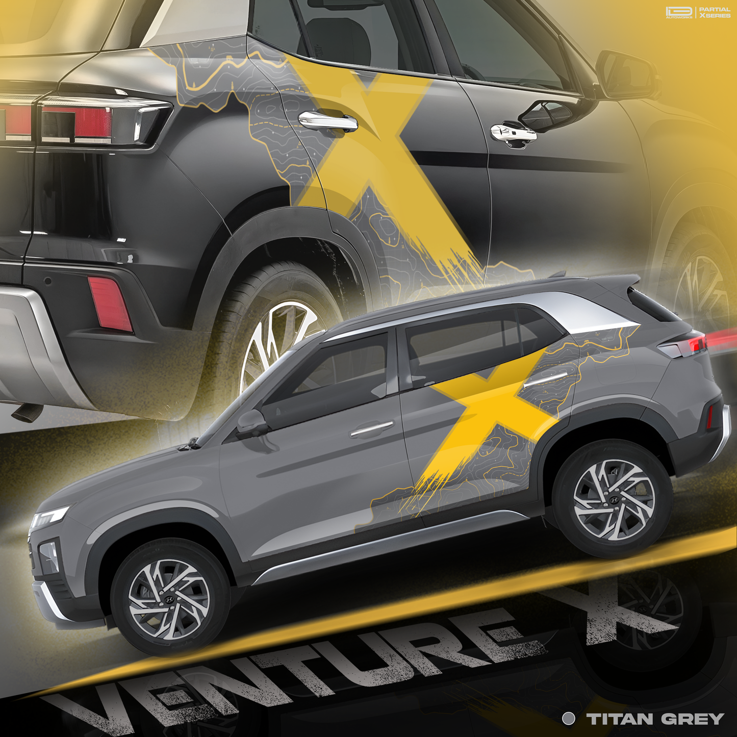 VentureX Edition Graphics for Hyundai Creta grey
