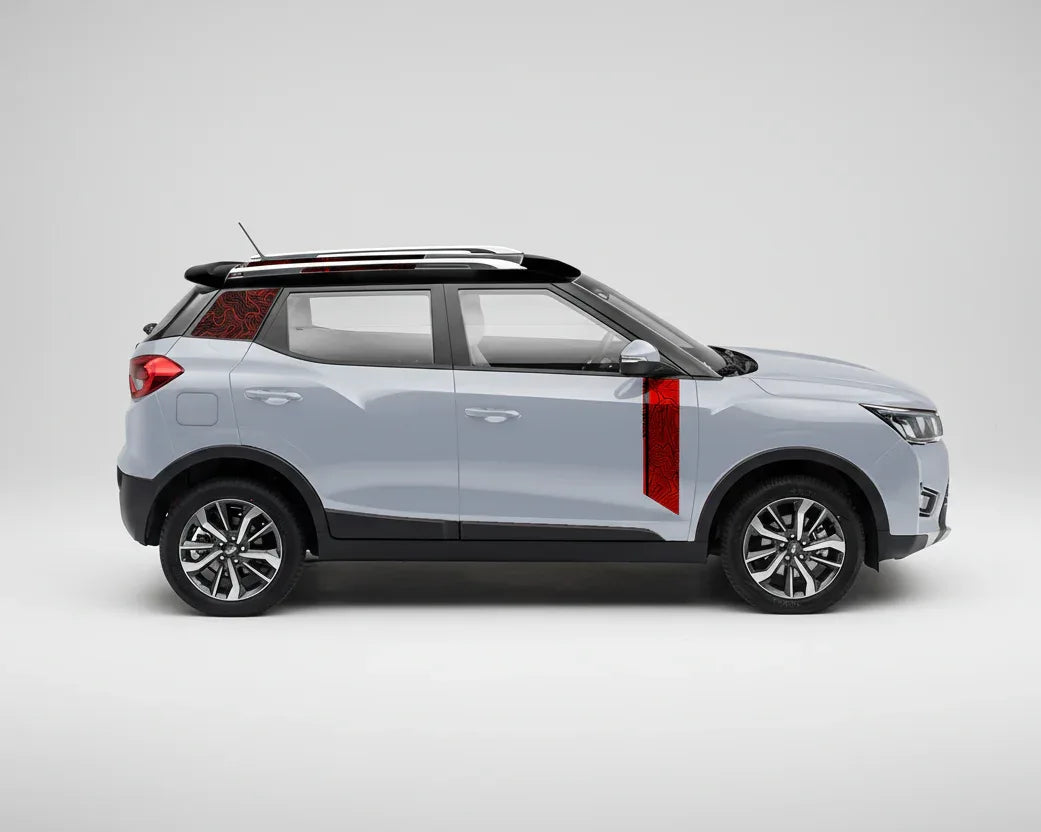 Conqueror Edition Graphics for Mahindra XUV 300 silver