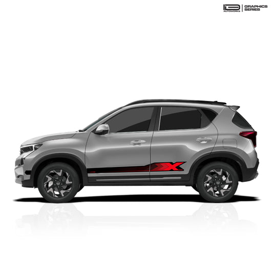 IDE GRAPHICS SERIES - X Series for Kia Sonet (Sparkling Silver)