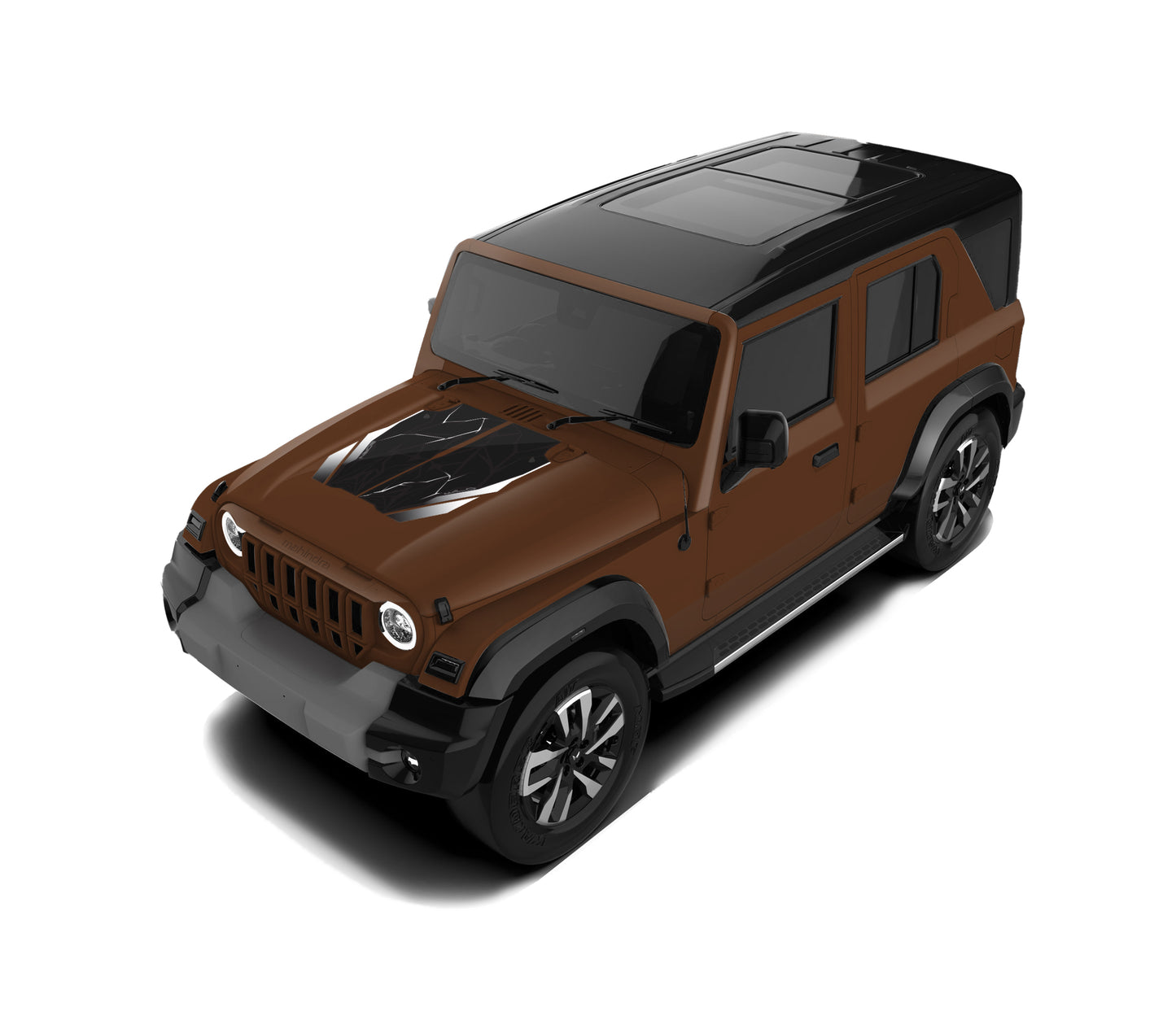 IDE Graphics Series - Wild X Edition for Mahindra  Thar Roxx / Bonnet (Burnt Sienna)