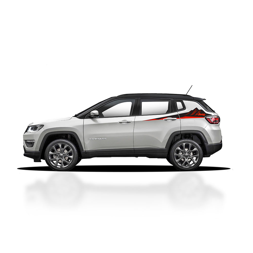 IDE GRAPHICS SERIES - Pinnacle Edition (Only Side Decals)  for JEEP Compass / 2017-Present (Pearl White)