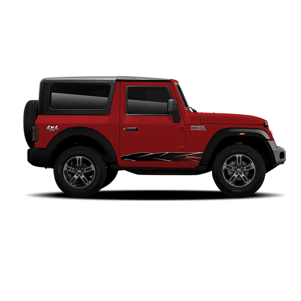 IDE GRAPHICS SERIES - Urban Edition (Only Side Decals) for Mahindra THAR /2020-Present (Rage Red)