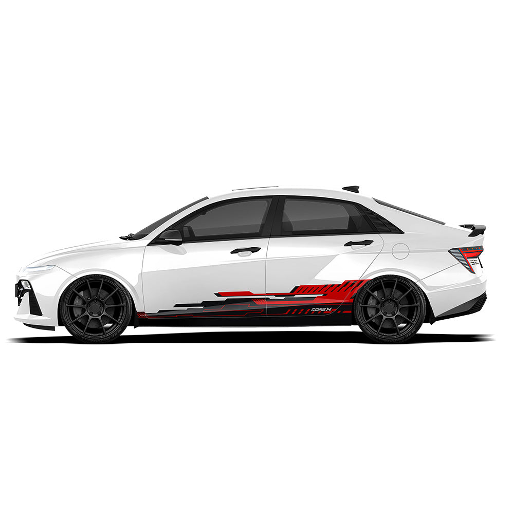 Hyundai Verna white Vinyl Graphics  Partial X Series Corex Edition