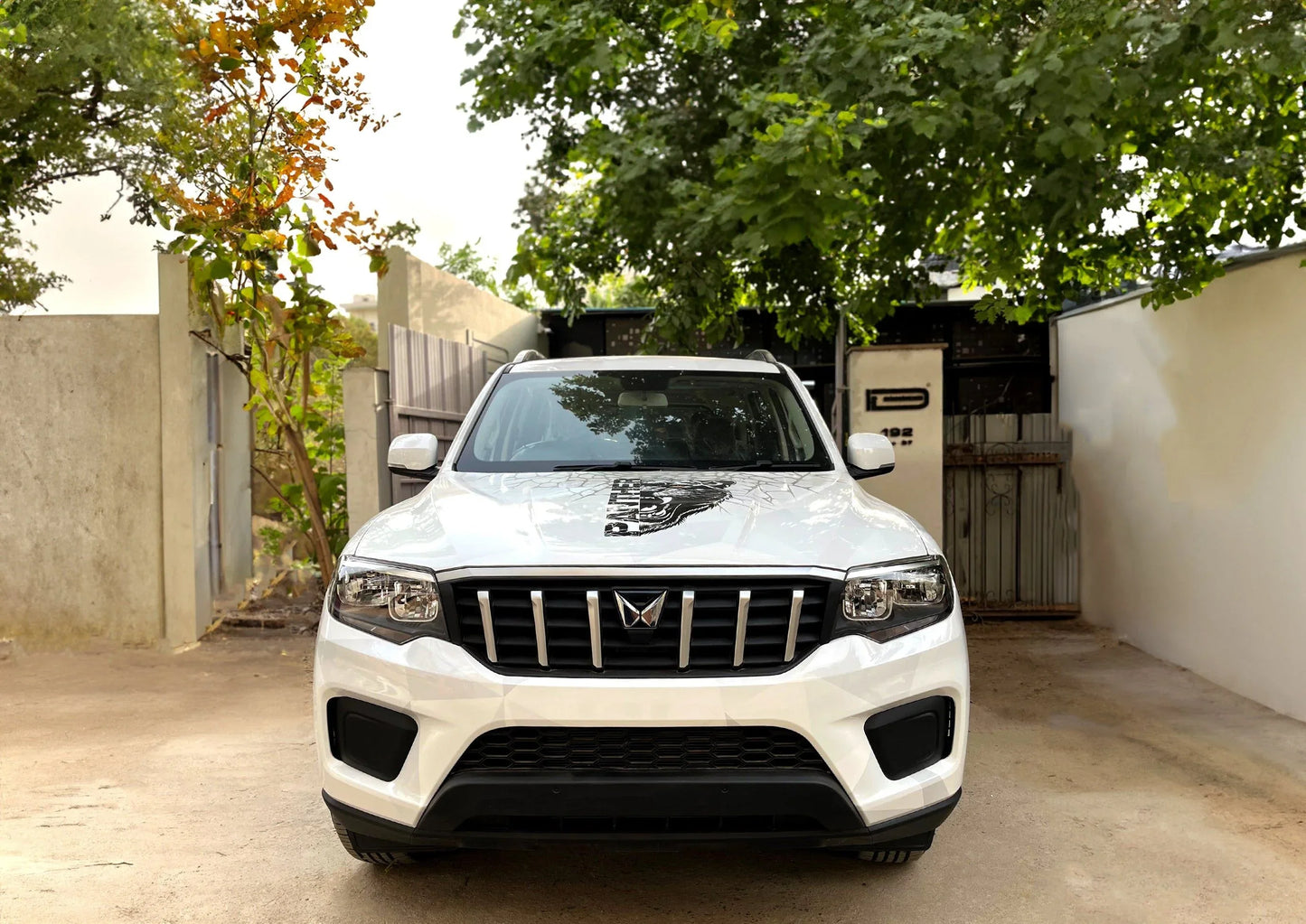 Panther Edition Graphics for Mahindra Scorpio N white