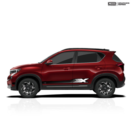 IDE GRAPHICS SERIES - X Series for Kia Sonet (Intense Red)