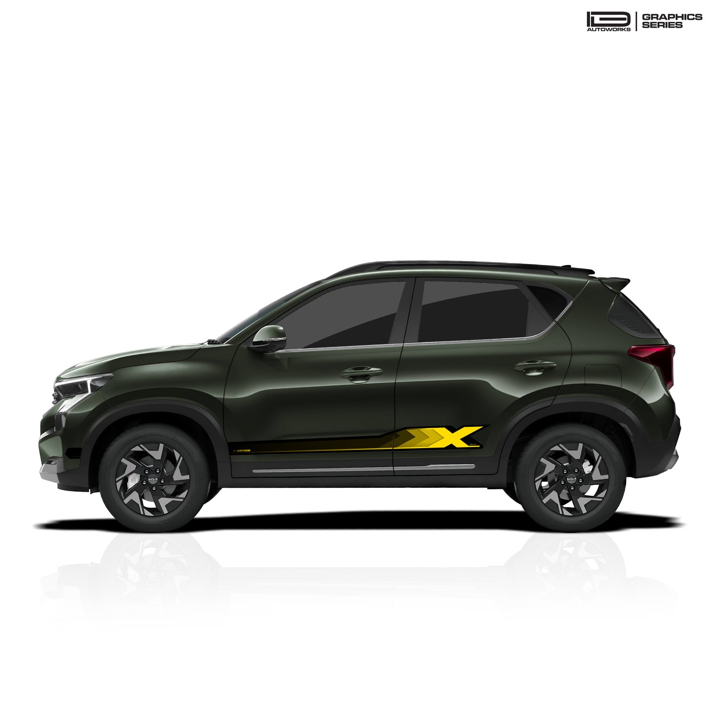 IDE GRAPHICS SERIES - X Series for Kia Sonet (Pewter Olive)