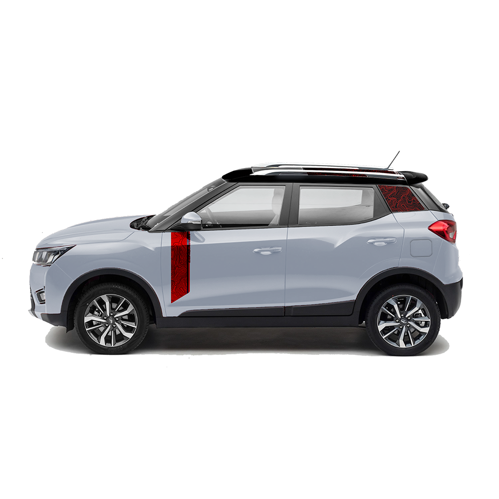 IDE GRAPHICS SERIES - Conqueror Edition for Mahindra  XUV 300 /2023-Present (Dsat Silver)