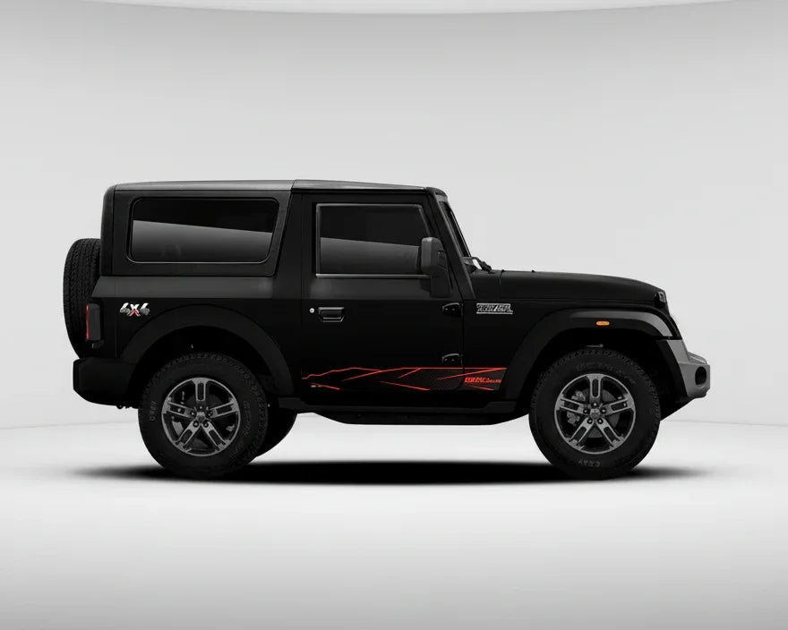 Urban Edition Side Graphics for Mahindra Thar black