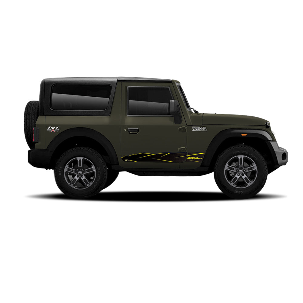 IDE GRAPHICS SERIES - Urban Edition (Only Side Decals) for Mahindra THAR /2020-Present (Rocky Beige)