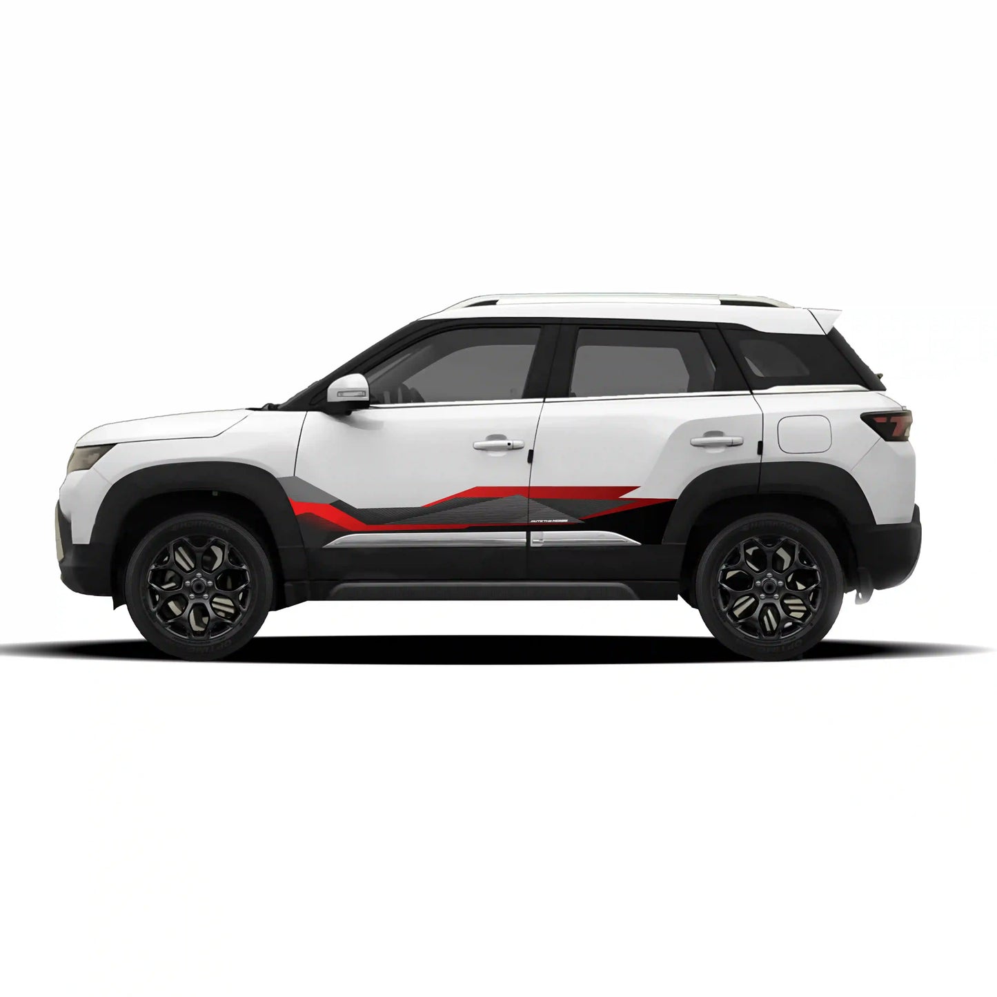 Mute The Noise Edition Graphics for Maruti Brezza white