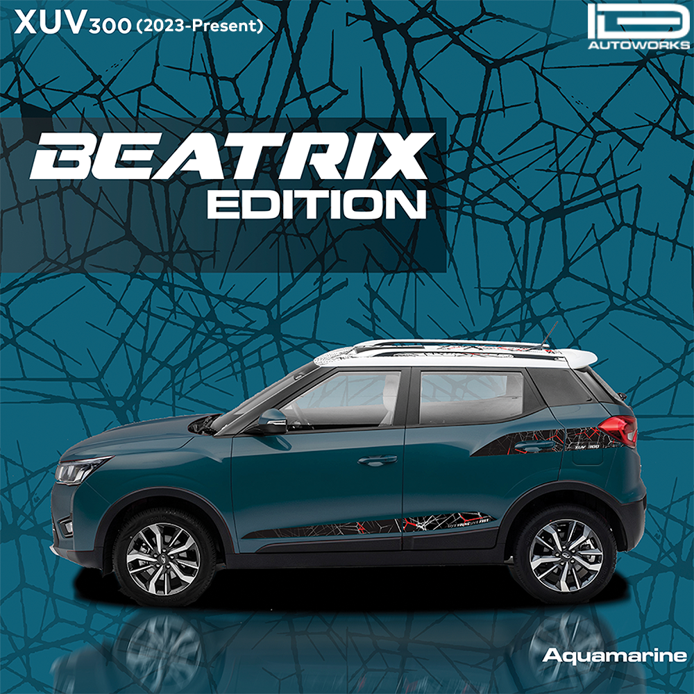 IDE GRAPHICS SERIES - Beatrix Edition for Mahindra  XUV 300 /2023-Present (Aquamarine)