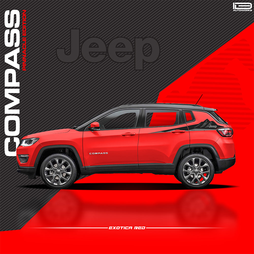 IDE GRAPHICS SERIES - Pinnacle Edition (Only Side Decals)  for JEEP Compass / 2017-Present (Exotica Red)