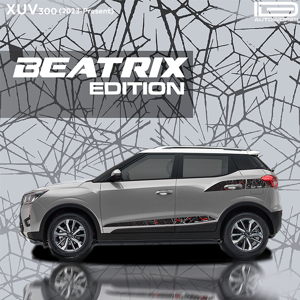 IDE GRAPHICS SERIES - Beatrix Edition for Mahindra  XUV 300 /2023-Present (Dsat Silver)