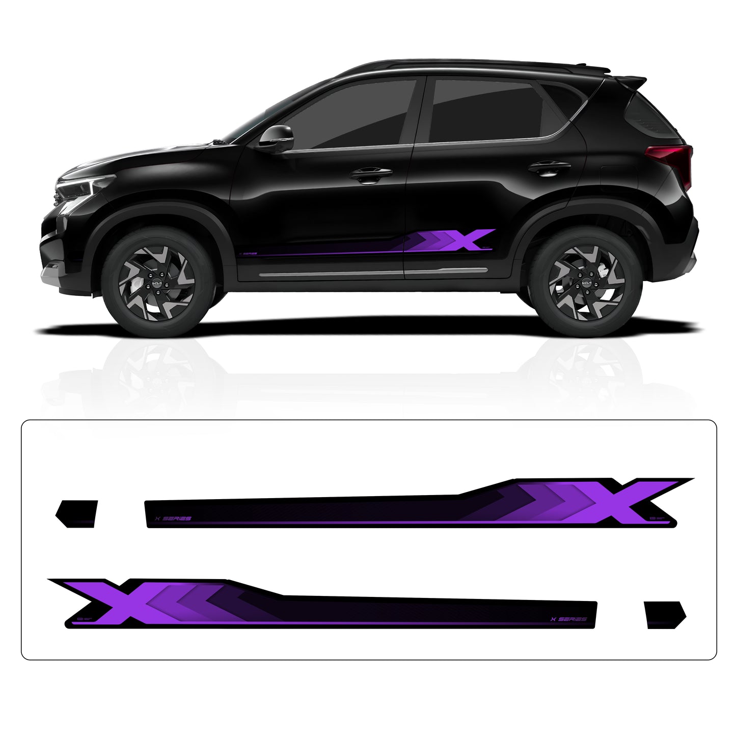 IDE GRAPHICS SERIES - X Series for Kia Sonet (Aurora Black Pearl)