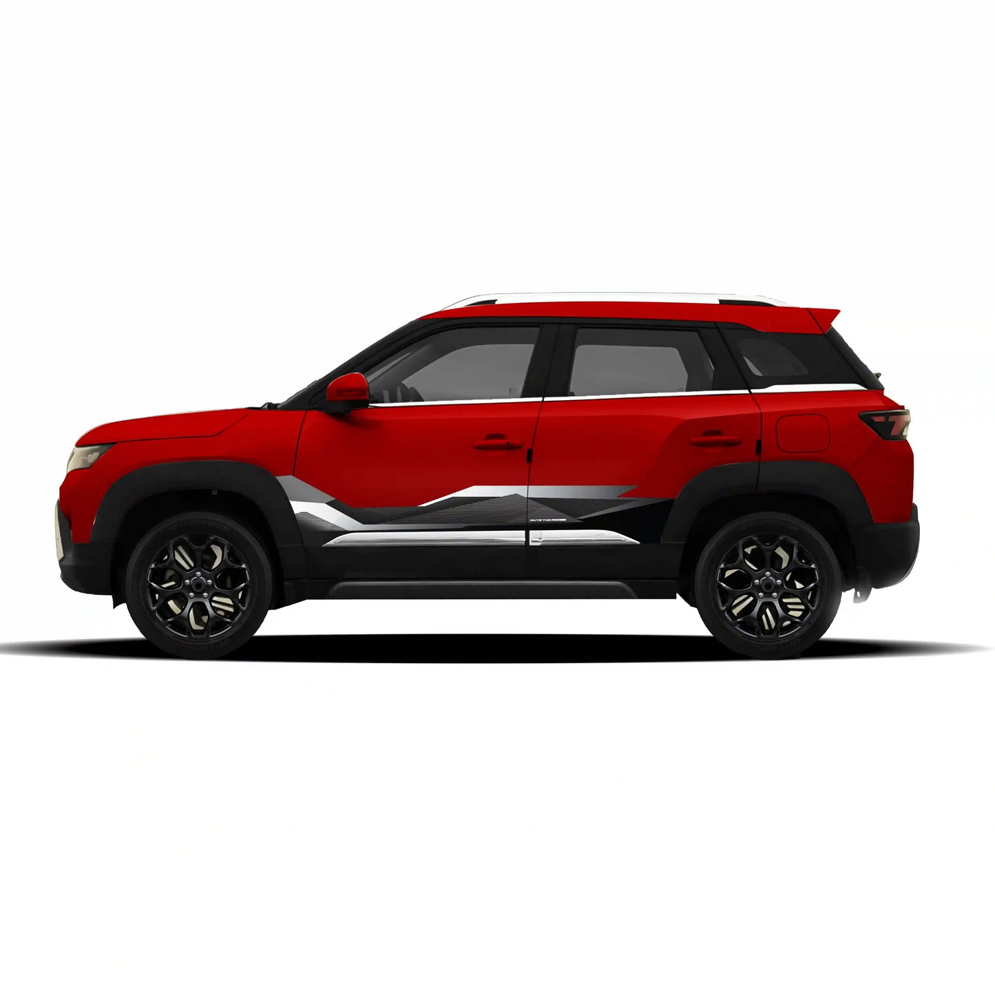Mute The Noise Edition Graphics for Maruti Brezza white
