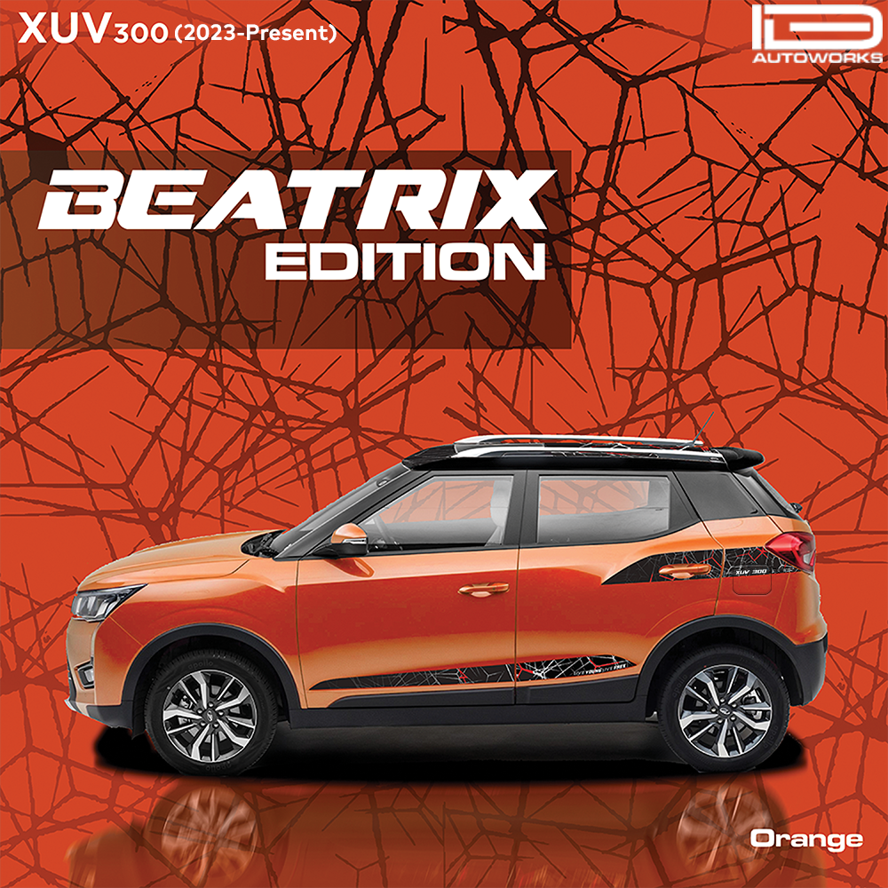 IDE GRAPHICS SERIES - Beatrix Edition for Mahindra  XUV 300 /2023-Present (Sunburst Orange)