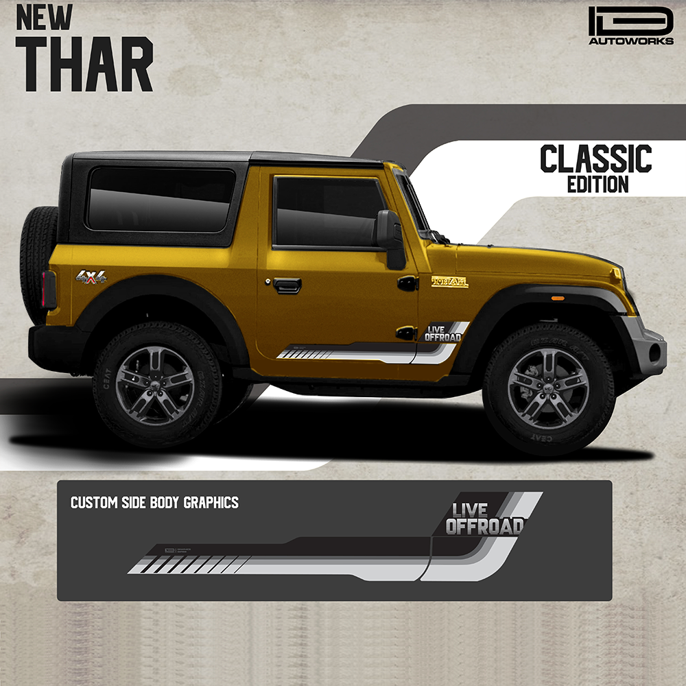 IDE GRAPHICS SERIES - Classic Edition for Mahindra THAR /2020-Present (Blazing Bronze)