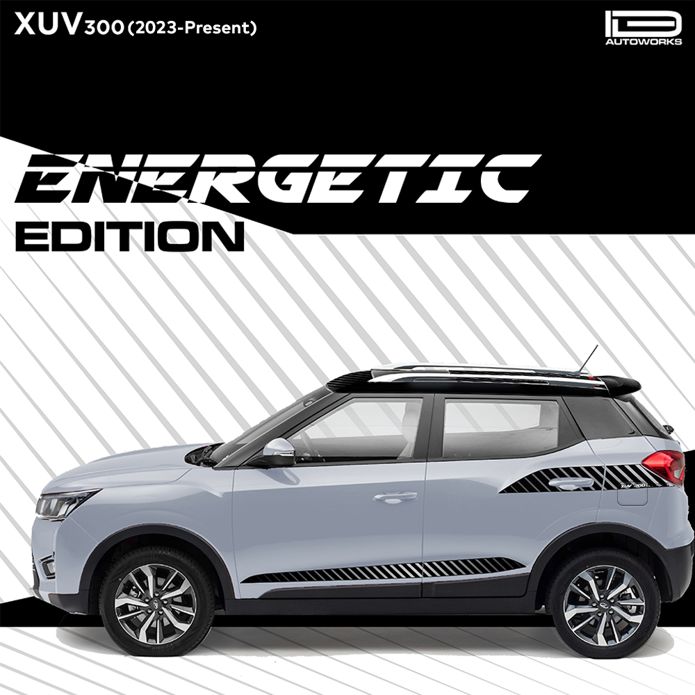 IDE GRAPHICS SERIES -  Energetic Edition for Mahindra XUV 300 /2023-Present  (Dsat Silver)