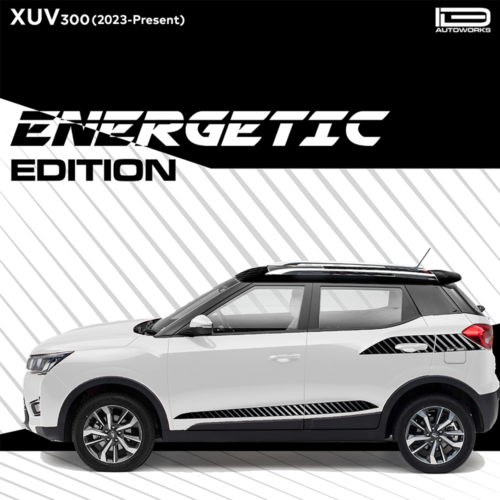 IDE GRAPHICS SERIES -  Energetic Edition for Mahindra XUV 300 /2023-Present  (Pearl White)