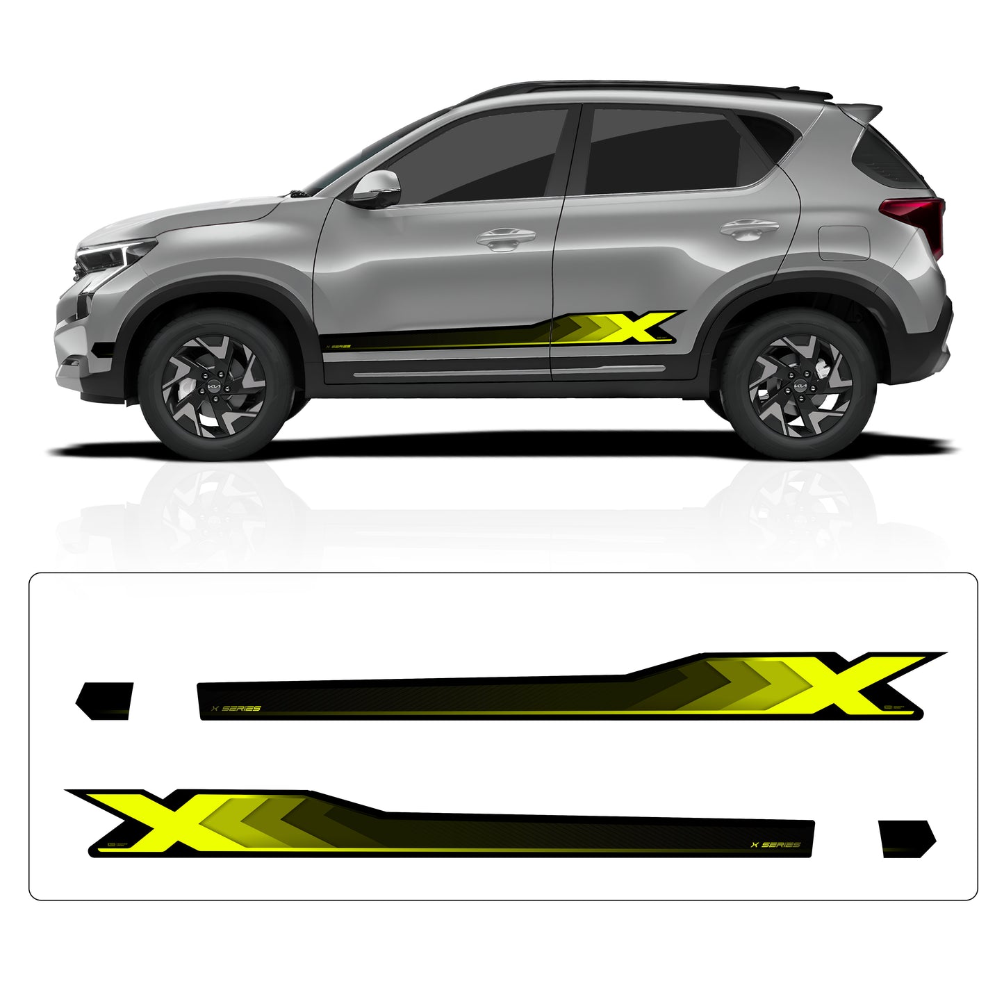 IDE GRAPHICS SERIES - X Series for Kia Sonet (Gravity Grey)