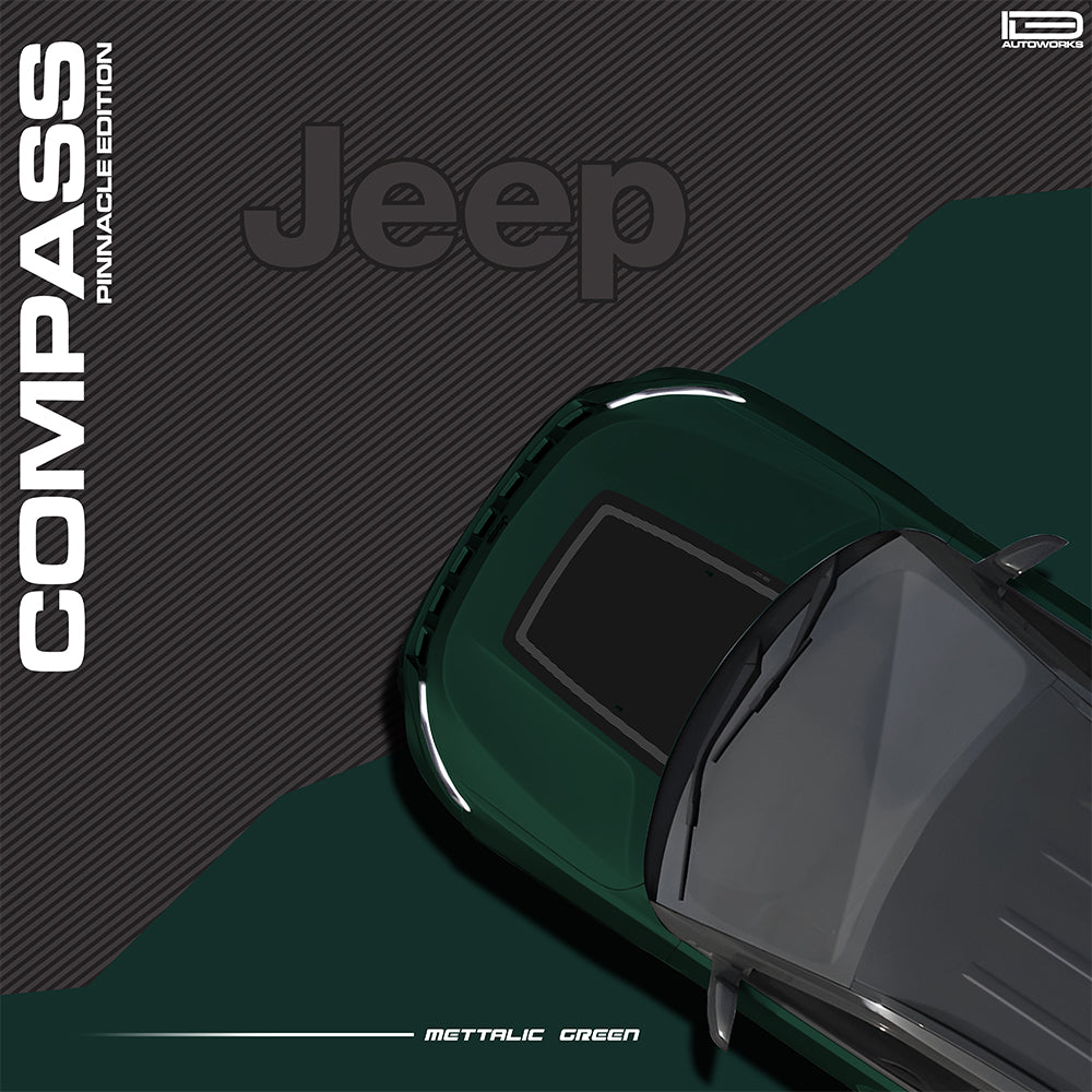 IDE GRAPHICS SERIES - Pinnacle Edition (Only Bonnet Decal)  for JEEP Compass / 2017-Present (Metallic Green)