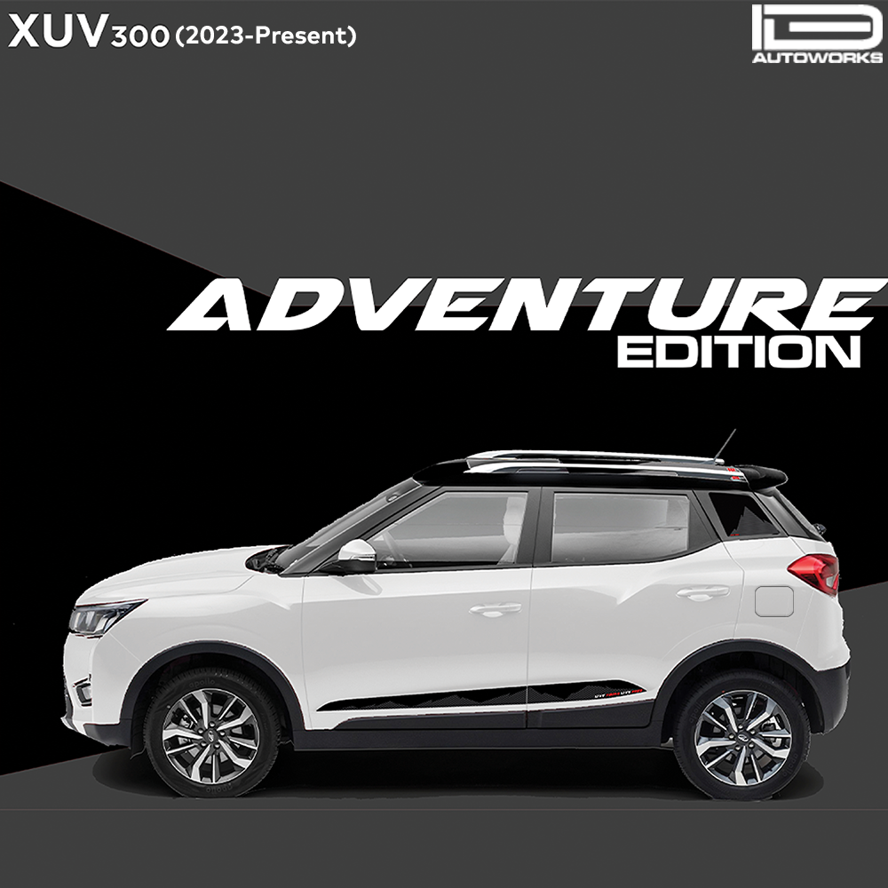 IDE GRAPHICS SERIES - Adventure Edition for Mahindra XUV 300 /2023-Present (Pearl White)