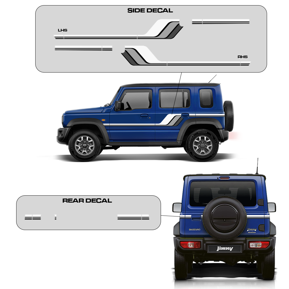 IDE GRAPHICS SERIES - Baroque Edition for Maruti Suzuki Jimny (Nexa Blue)