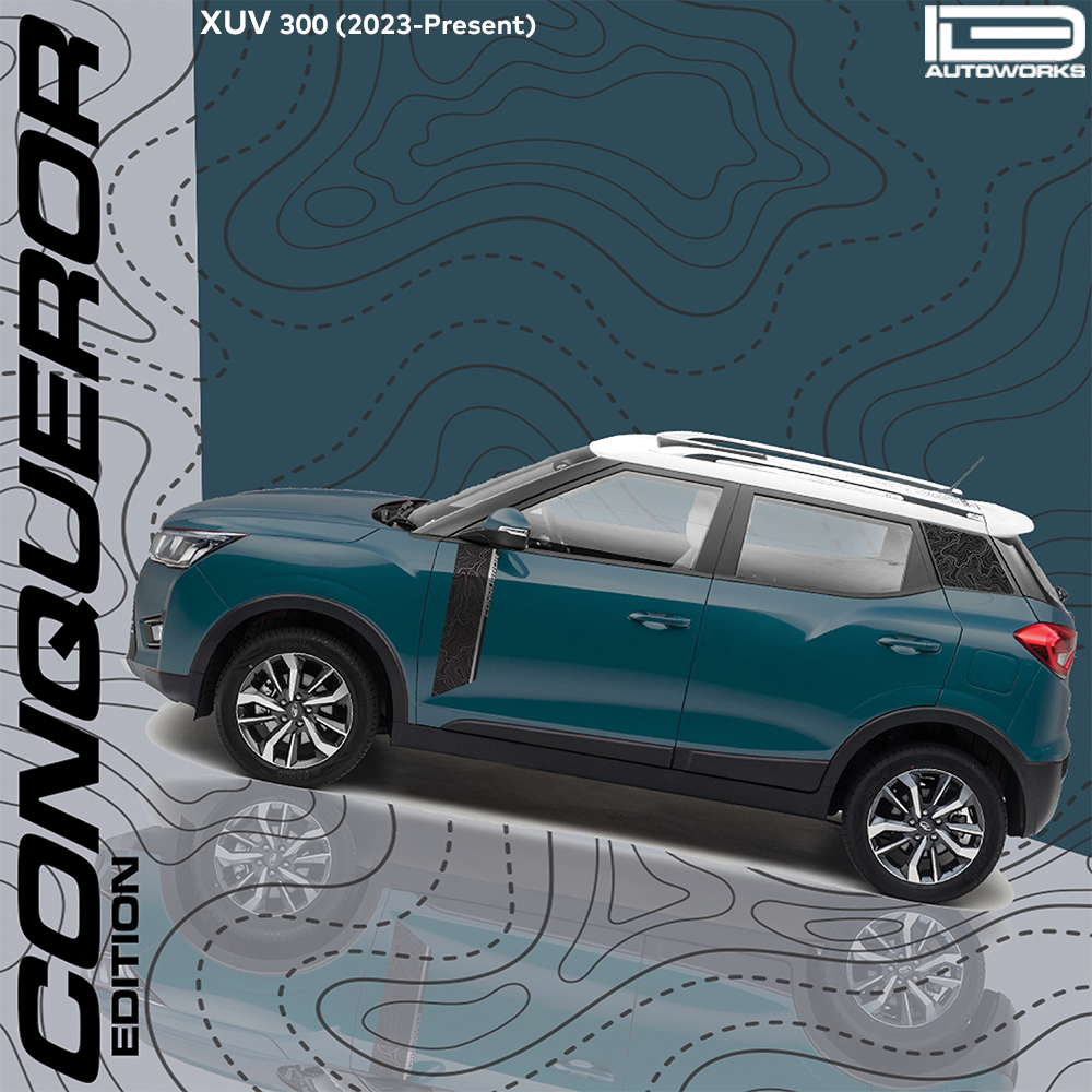 IDE GRAPHICS SERIES - Conqueror Edition for Mahindra  XUV 300 /2023-Present (Aquamarine)