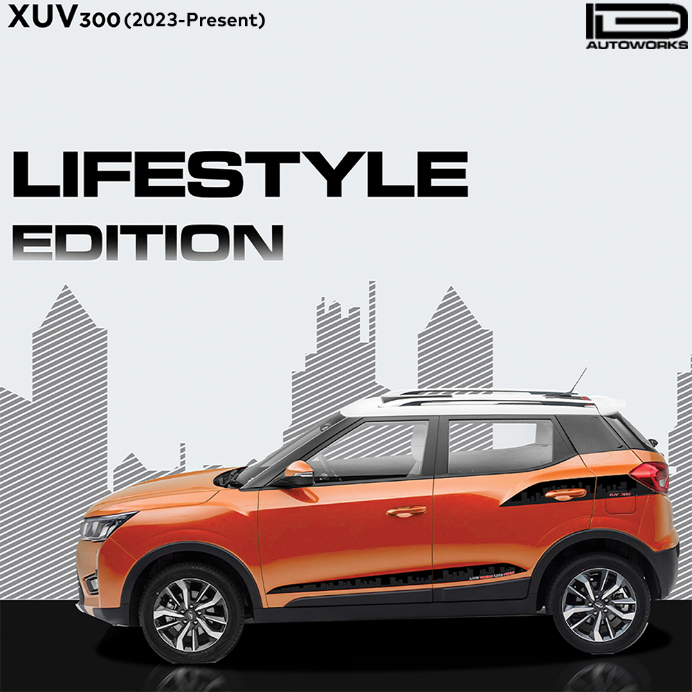 IDE GRAPHICS SERIES - Lifestyle Edition for Mahindra XUV 300 /2023-Present (Sunburst Orange)