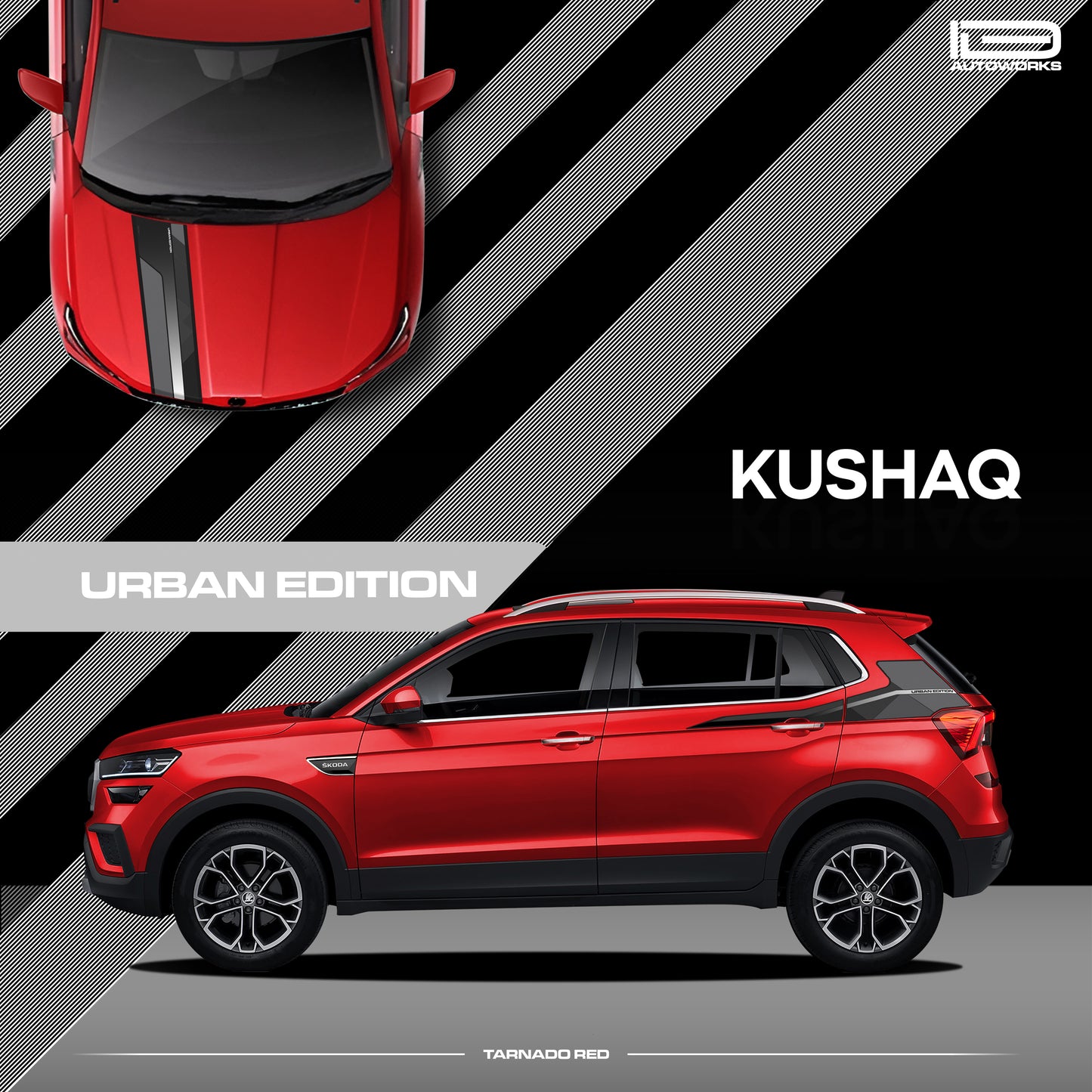 IDE GRAPHICS SERIES - Urban Edition for Skoda Kushaq (Tornado Red)