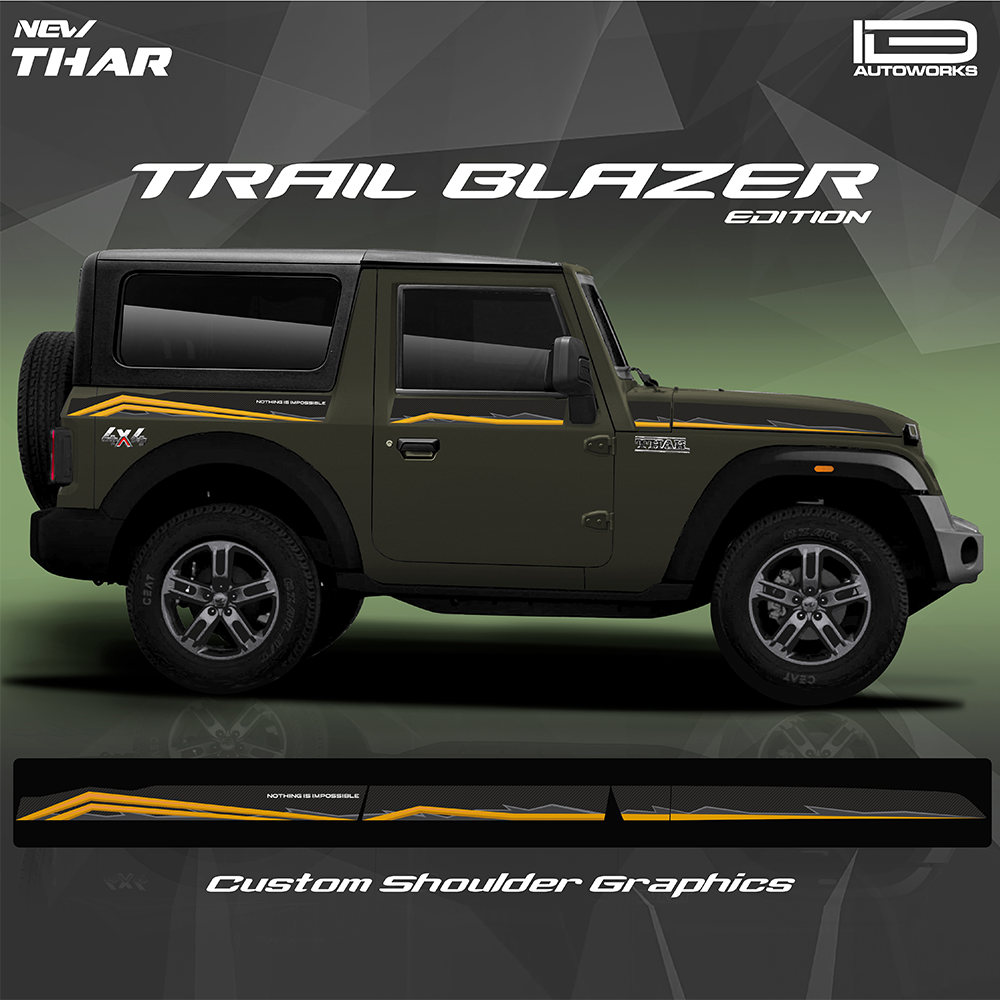 IDE GRAPHICS SERIES - Trailblazer Edition for Mahindra THAR /2020-Present (Rocky Beige)