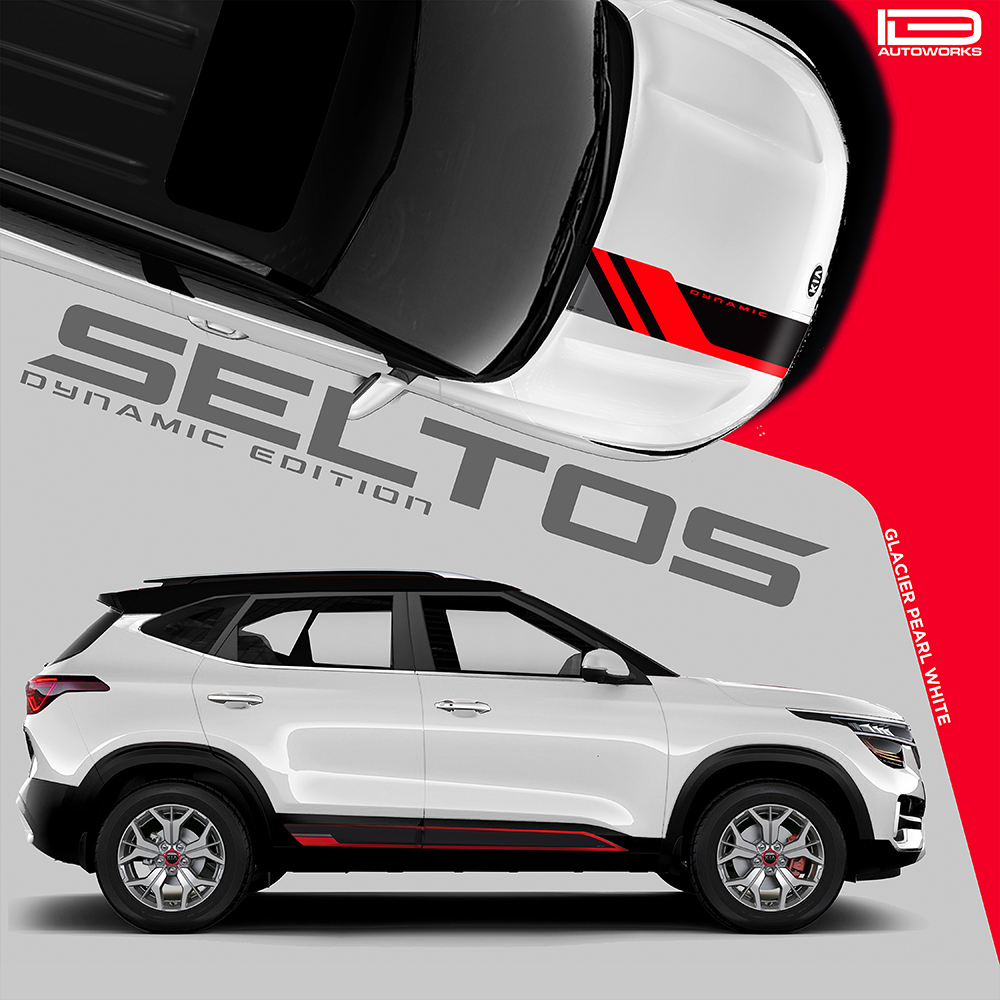 IDE GRAPHICS SERIES -  Dynamic Edition for KIA Seltos /2019-2023 (Glacier Pearl White)