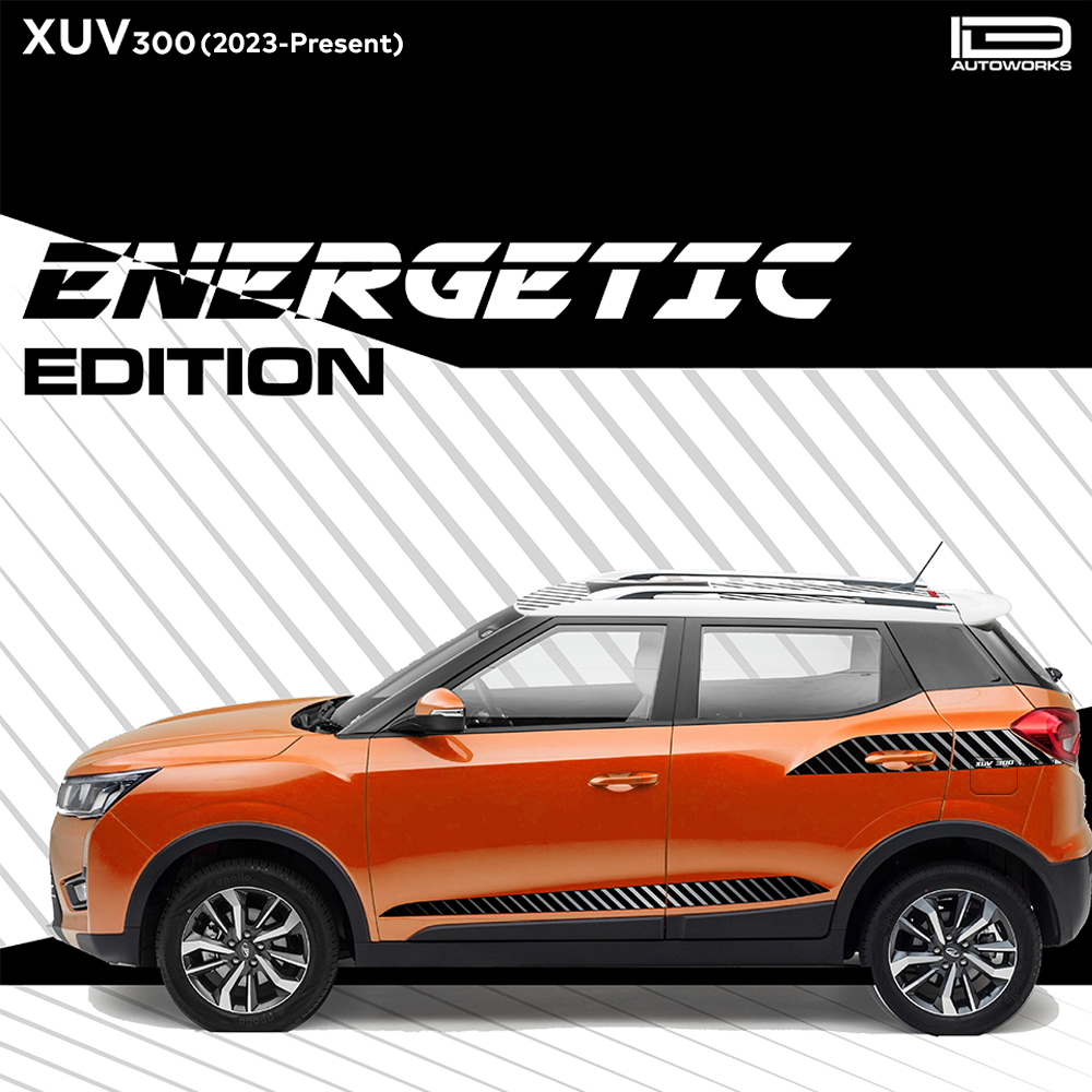 IDE GRAPHICS SERIES -  Energetic Edition for Mahindra XUV 300 /2023-Present  (Sunburst Orange)